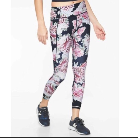Athleta Pants - Athleta run free garden party leggings medium